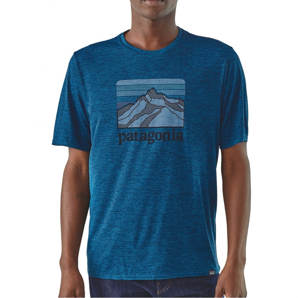 Patagonia Men’s Blue Capilene Graphic Crew Neck T-Shirt Sz M